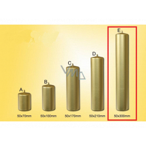 Lima Kerze glatt Metall gold Zylinder 50 x 300 mm 1 Stück