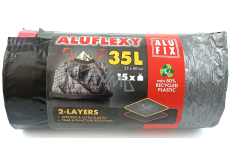Alufix Aluflexy Versenkbare Abfallbeutel schwarz 35 Liter 53 x 60 cm 15 Stück