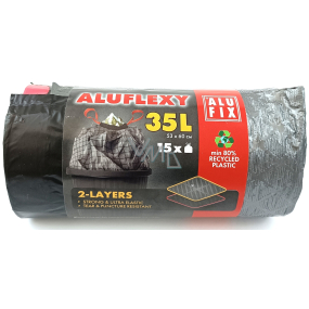 Alufix Aluflexy Versenkbare Abfallbeutel schwarz 35 Liter 53 x 60 cm 15 Stück