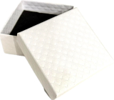 Krabička texturovaný papír s houbičkou na šperky bílá 7 x 7 x 3,5 cm