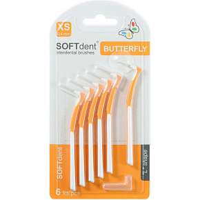 SOFTdent gebogene Interdentalbürsten XS 0,4 mm, 6 Stk.