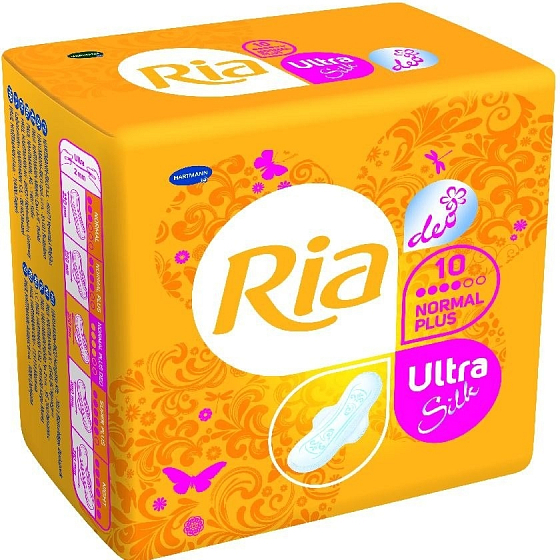 Ria Ultra Silk Normal Plus Deo Damenbinden 10 Stück