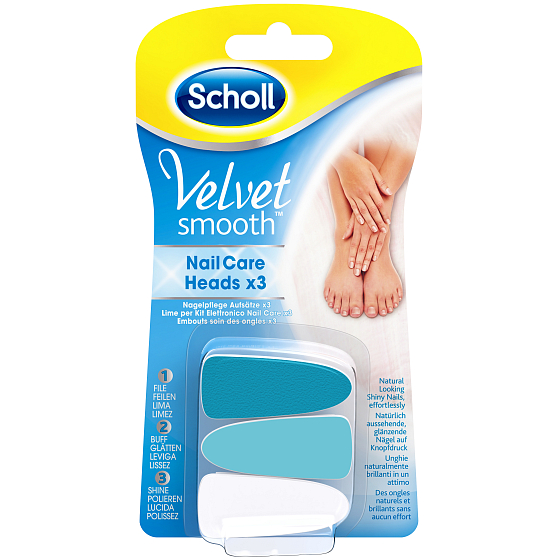 Scholl Velvet Smooth Blue Ersatzkopf für elektrische Nagelfeile 3 Stück