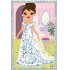 Kratzbild Puppen langes Kleid und Blume 21,5 x 11 cm
