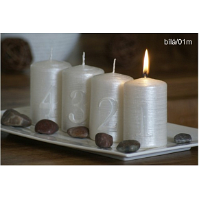 Lima Advent Set mit Zahlen Kerze weiß Zylinder 60 x 90 mm 4 Stück