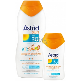Astrid Sun Kids OF30 Sonnencreme 200 ml + Sun OF10 Feuchtigkeitsspendende Sonnencreme 100 ml, Duopack