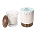 WoodWick Grey Tea & Musk - Duftkerze mit grauem Tee und Moschus mit breitem Holzdocht und Deckelglas Medium Aura 275 g in einer Geschenkbox