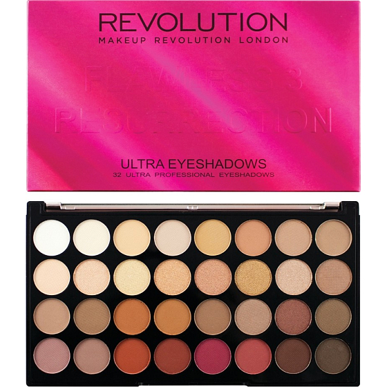 Makeup Revolution Ultra Lidschatten-Palette mit 32 Lidschatten Flawless 3 Resurrection 20 g