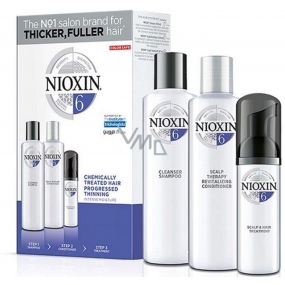 Nioxin System 6 3-Phasen-System zur deutlichen Verdünnung natürliches und chemisch behandeltes mittelstarkes bis starkes Haarshampoo 300 ml + Conditioner 300 ml + Hautpflege 100 ml