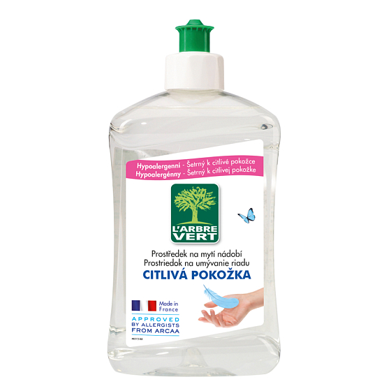 L'Arbre Vert Eko Sensitive Spülmittel, löst Fette schnell und effektiv, sanft zur empfindlichen Haut 500 ml