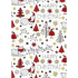 Ditipo Geschenkpapier 70 x 200 cm Weihnachtsweiß Santa Rentierbäume