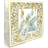 Degen Geschenk Papiertüte 17 x 17 x 9 cm Weihnachtsgold - weiß mit kleinen Engel CD LUX klein