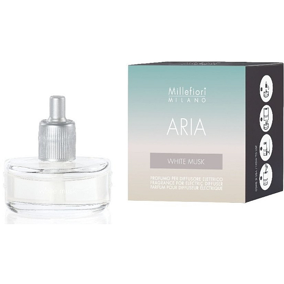 Millefiori Milano Aria Weißer Moschus - Weiße Moschusfüllung für elektrischen Diffusor riecht 6-8 Wochen 20 ml