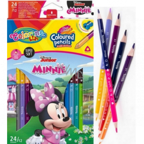 Colorino Crayons dreieckiger Disney Minnie doppelseitig 24 Farben