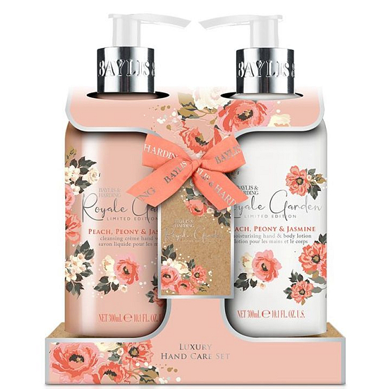 Baylis & Harding Royale Garden Handreinigungsgel 300 ml + Körper- und Handlotion 300 ml, Kosmetikset für Damen