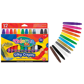 Colorino Silky 3in1 Wachsmalstifte mit Kunststoffgriff 12 Farben