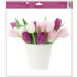 Fensterfolie ohne Kleber Blumen Tulpen lila 30 x 33,5 cm