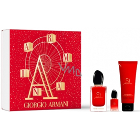 Giorgio Armani Sí Passione Eau de Parfum 50 ml + Körperlotion 75 ml + Eau de Parfum 7 ml Miniatur, Geschenkset für Frauen