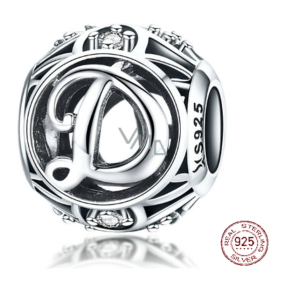 Sterling Silber 925 Magic Alphabet Buchstabe D mit Blumen Perle auf Armband Sterling Silber 925 Magic Alphabet Buchstabe D mit Blumen Perle auf Armband