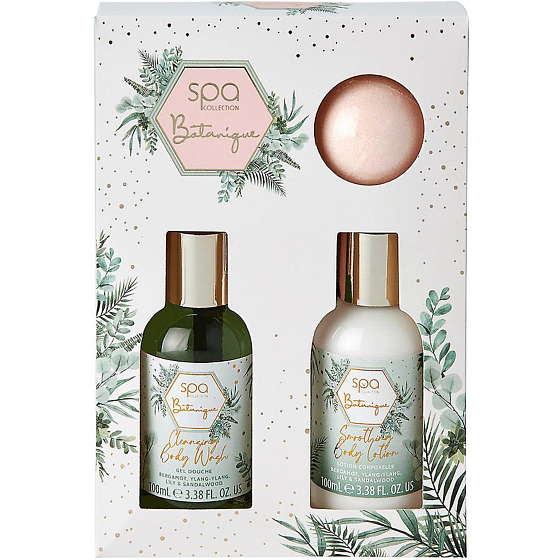Style & Grace Botanique Duschgel 100 ml + Bodylotion 100 + prickelnde Badekugel 55 g, Kosmetikset für Frauen