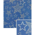 Nekupto Weihnachtsgeschenkpapier 70 x 200 cm Dunkelblau, weiße Sterne