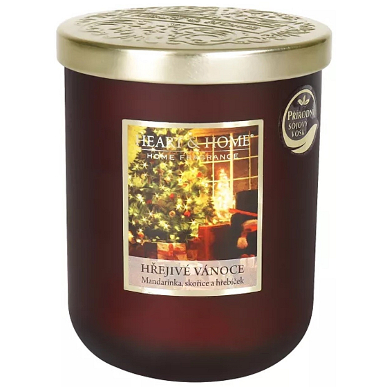 Heart & Home Hřejivé Vánoce Sojová vonná svíčka velká hoří až 75 hodin 320 g