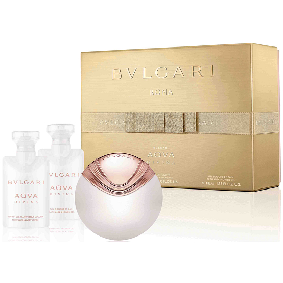 Bvlgari Aqva Divina Eau de Toilette für Frauen 40 ml + Körperlotion 40 ml + Duschgel 40 ml, Geschenkset