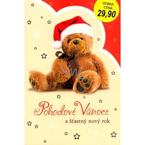 Nekupto Weihnachtskarte Entspannender Weihnachts-Teddybär