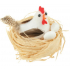 Henne im Nest weiß 7 cm