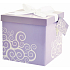 Angel Folding Geschenkbox mit Band Lila 17 x 17 x 17 cm