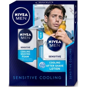 Nivea Men Sensitive Cooling Rasierschaum 200 ml + Aftershave Balsam 100 ml, Kosmetikset