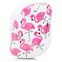 Tangle Teezer Compact Professionelle, kompakte Haarbürste mit Skinny Dip Flamingo Print