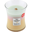 WoodWick Trilogy Summer Sweets - Duftkerze für Sommersüßigkeiten mit Holzdocht und Glasdeckel Medium 275 g