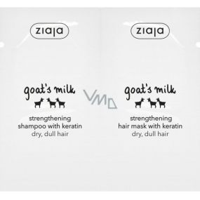 Ziaja Ziegenmilch mit Keratin Haarshampoo 7 ml + Ziegenmilch Haarmaske 7 ml, Beutel