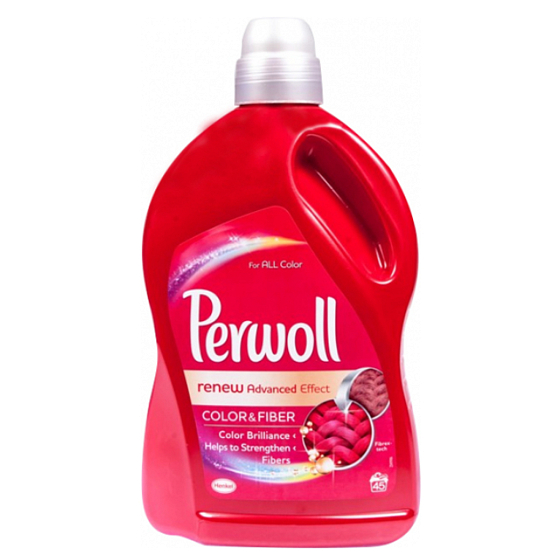 Perwoll Color & Fibre Waschgel für farbige Wäsche, Schutz vor Formverlust und Beibehaltung der Farbintensität 45 Dosen von 2,7 l