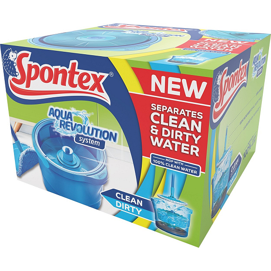Spontex Aqua Revolution System Flachmopp + Eimer 3 l