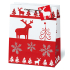 BSB Luxuriöse Geschenkpapiertüte 23 x 19 x 9 cm Weihnachtsrot & Weiß VDT 334 - A5