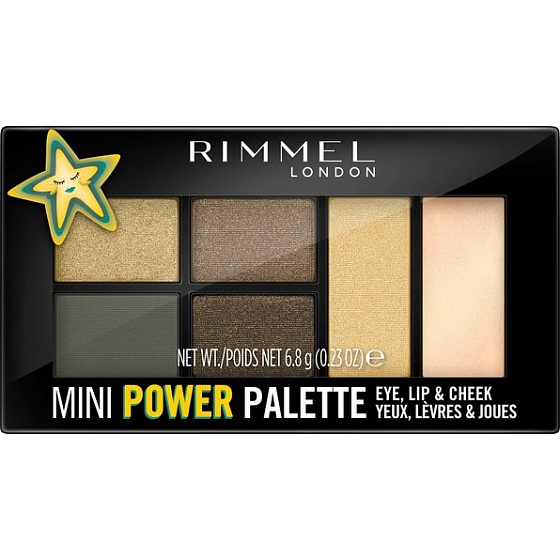 Rimmel London Mini Power Palette Lidschatten-, Lippen- und Gesichtspalette 005 Boss Babe 6,8 g