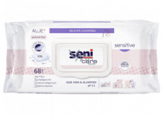 Seni Care Sensitive Aloe Vera und Allantosin pH 5,5 Intim-Feuchttücher für Erwachsene und Kinder 30 x 20 cm, 68 Stück