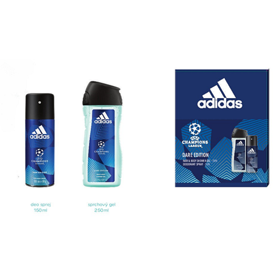 Adidas UEFA Champions League Dare Edition VI Deodorant Spray für Männer 150 ml + Duschgel 250 ml, Kosmetikset