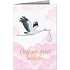 Nekupto Baby wünscht Storch mit Baby Pink 115 x 170 mm 3600 F.