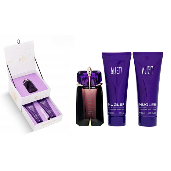 Thierry Mugler Alien Eau de Parfum für Frauen 60 ml + Körperlotion 100 ml + Duschgel 100 ml, Geschenkset für Frauen