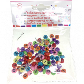 Dekorative Kunststoffperlen mit 2 mm Loch, farbige Buchstaben 15 g