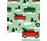 Nekupto Weihnachtsgeschenkpapier 70 x 500 cm Grüne Autos