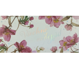 Albi Beste Wünsche für einen Umschlag Happy Birthday! rosa Blumen 9 x 19 cm