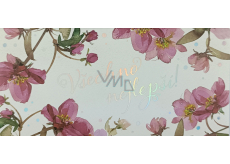 Albi Envelope Gruß - Geldumschlag, Happy Birthday! rosa Blumen 9 x 19 cm