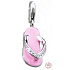 Charme Sterling Silber 925 Jacke - rosa Hausschuhe, Karabinerverschluss Anhänger am Armband Symbol