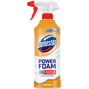 Domestos Schaumreiniger für Toiletten und Badezimmer Power Foam Citrus Blast, 435 ml