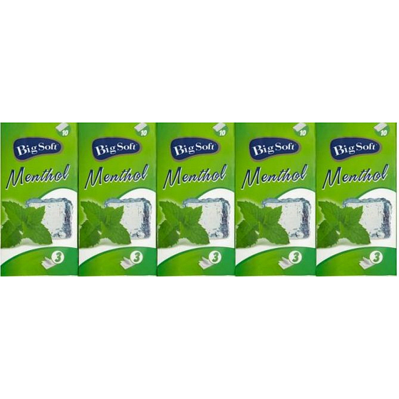Big Soft Menthol Taschentücher 3 Schichten mit dem Duft von Menthol 10 x 10 Stück parfümiert