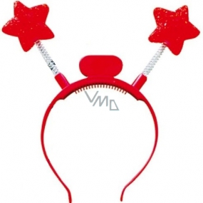 Glänzendes Stirnband mit LED-Sternen rot 1 Stück
